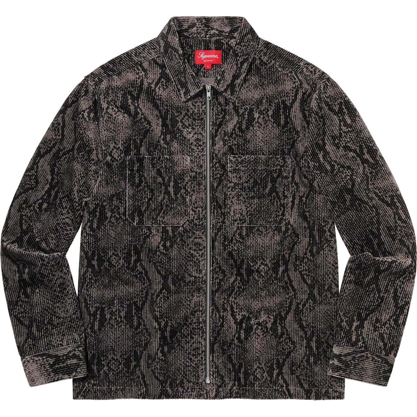 Snakeskin Corduroy Zip Up Shirt view 5
